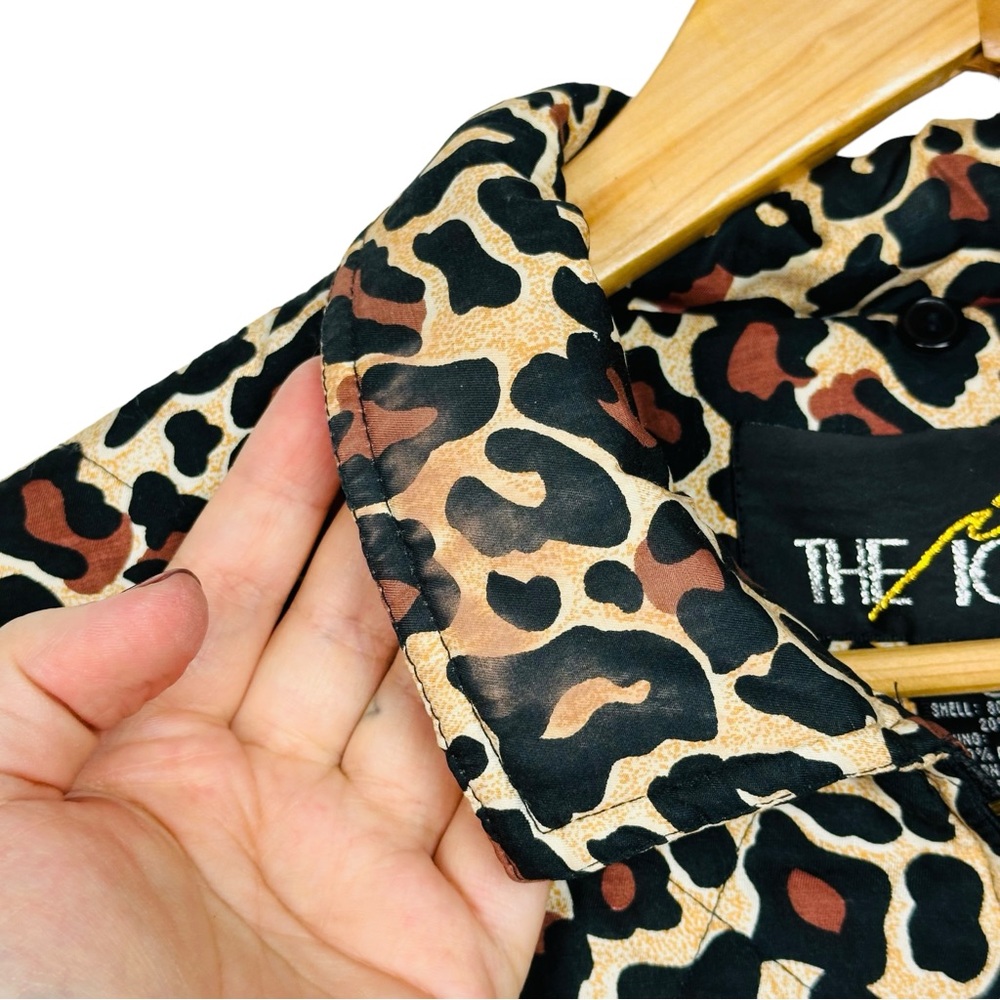 The Icing Vintage 80s Silk Animal Print Cheetah Quilted Puffer Bomber Jacket - Picture 12 of 13